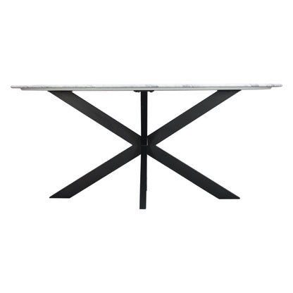 70" Satvario White Marble Oval Dining Table