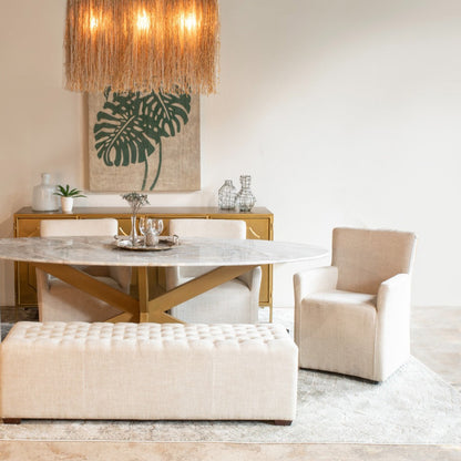 70" Sawar Marble Oval Dining Table