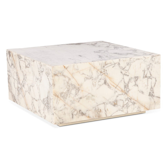 32" Alabaster Marble Drum Coffee Table