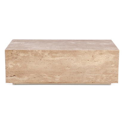 50" Travertine Stone Drum Coffee Table