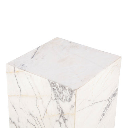 15" Alabaster Marble Drum Side Table