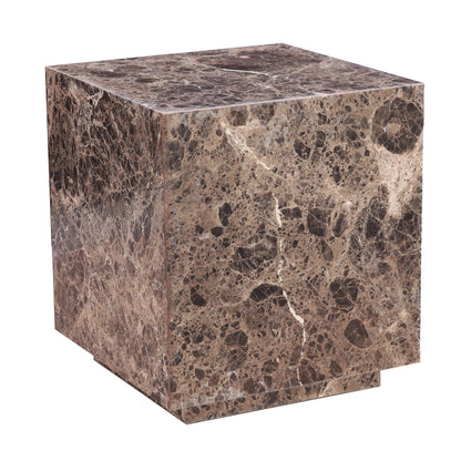20" Dark Emperador Marble Side Table