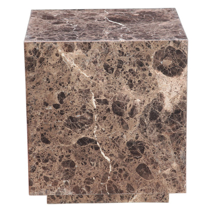 20" Dark Emperador Marble Side Table