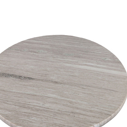 48" Brown Lajaria Marble and Whitewash Modern Gathering Table