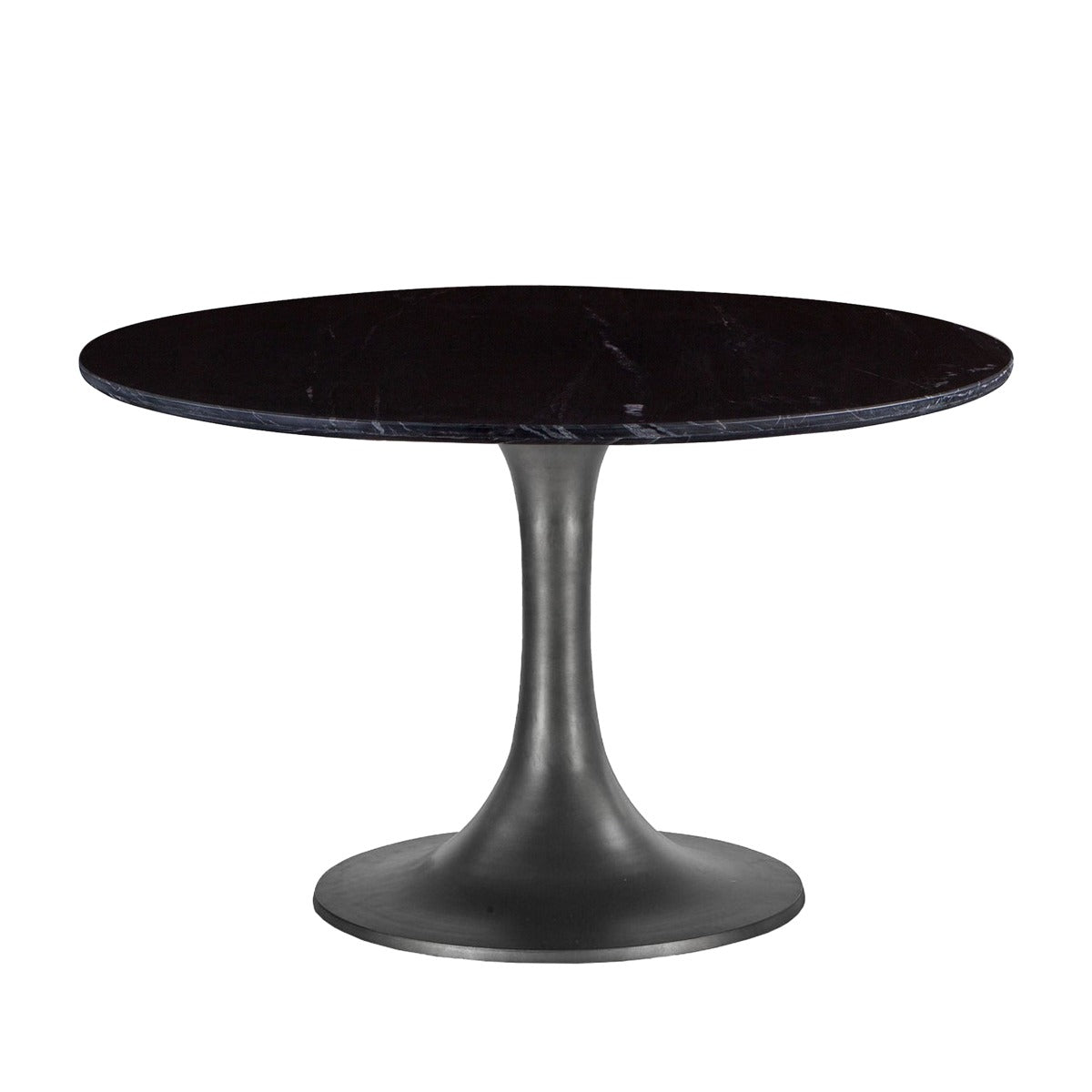 48" Black Marble Round Dining Table