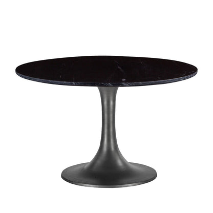 48" Black Marble Round Dining Table