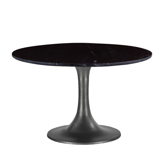 48" Black Marble Round Dining Table