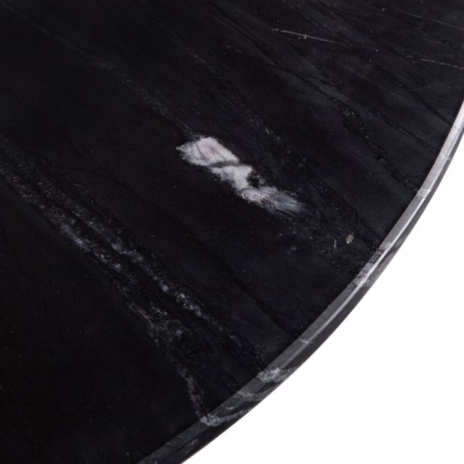 48" Black Marble Round Dining Table