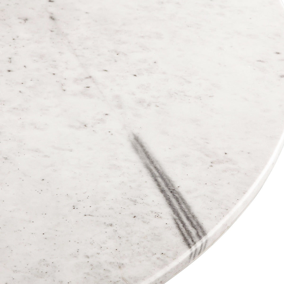48" White Marble Round Dining Table