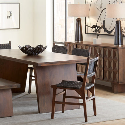 18" Black Leather Dining Chair