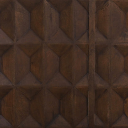 67" Royal Brown Carved Wood Queen Size Bed