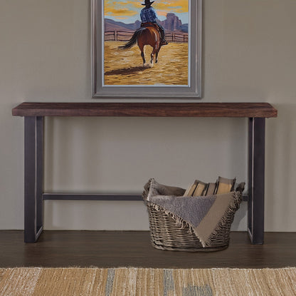 70" Tawny Brown Acacia Wood Console Table