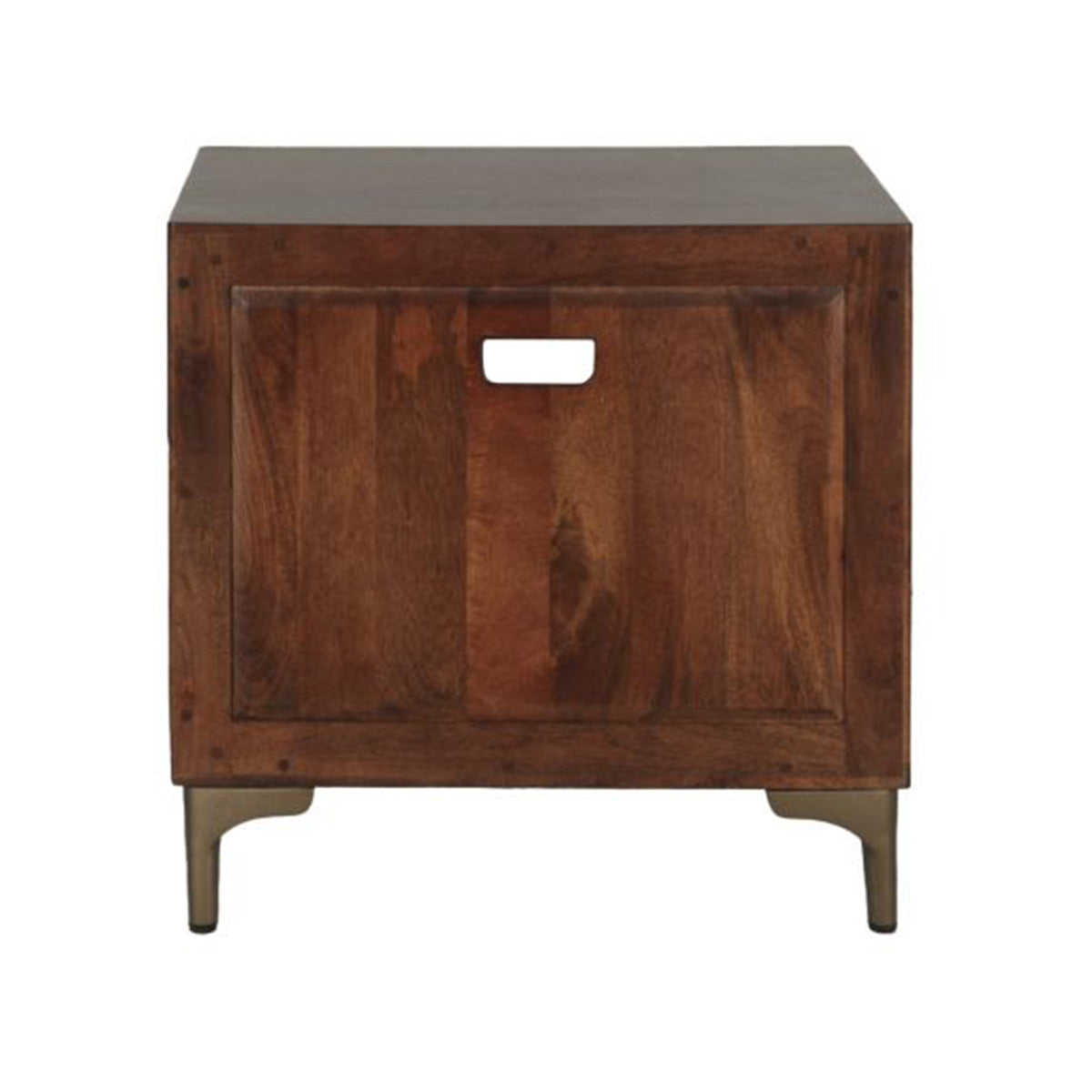 26" Two-Tone Carved Wood Nightstand