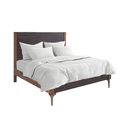 80" Two-Tone Carved Wood King Size Bed