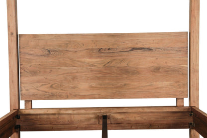 83" Brushed Acacia Wood King Size Bed