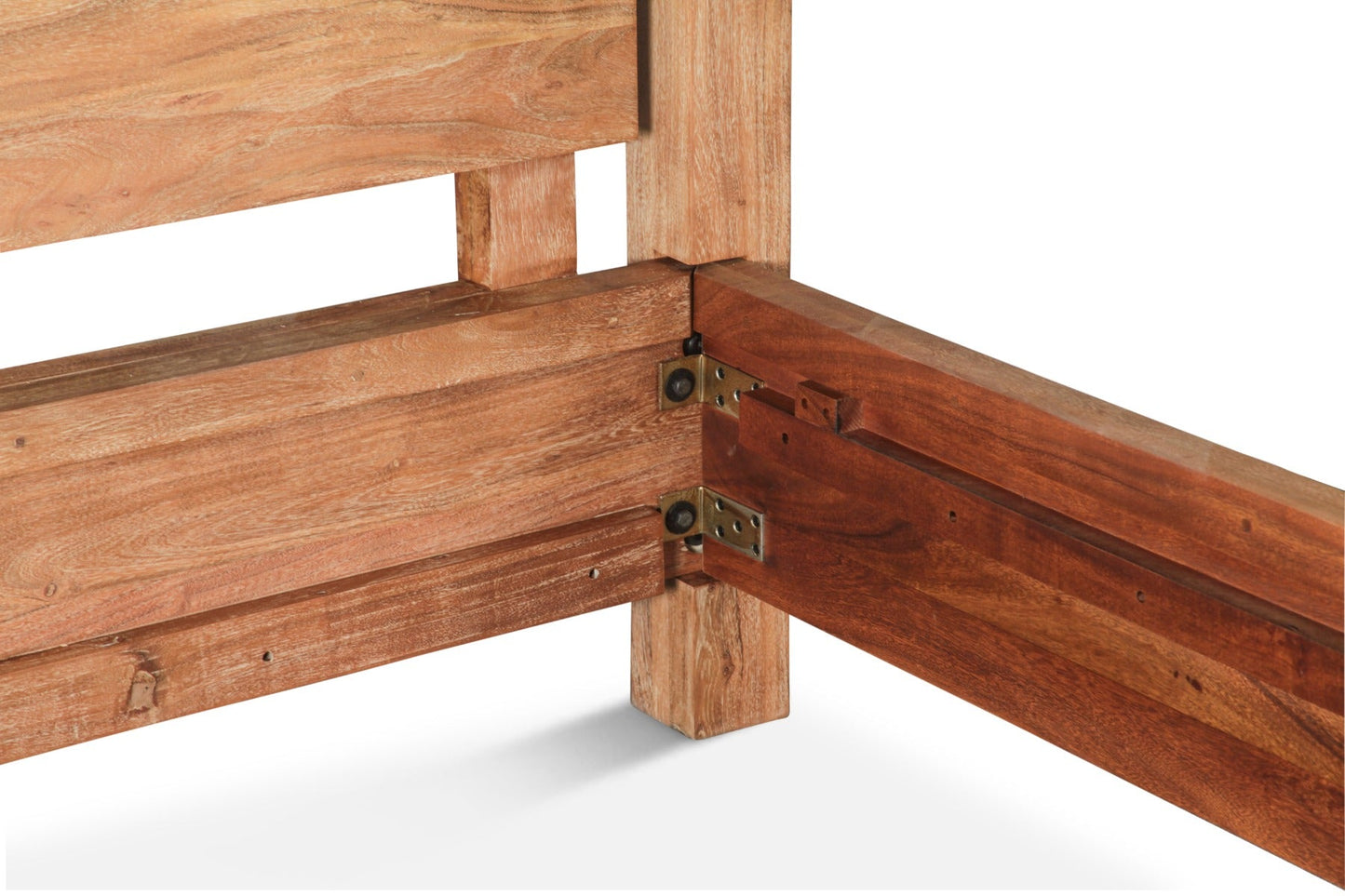 83" Brushed Acacia Wood King Size Bed
