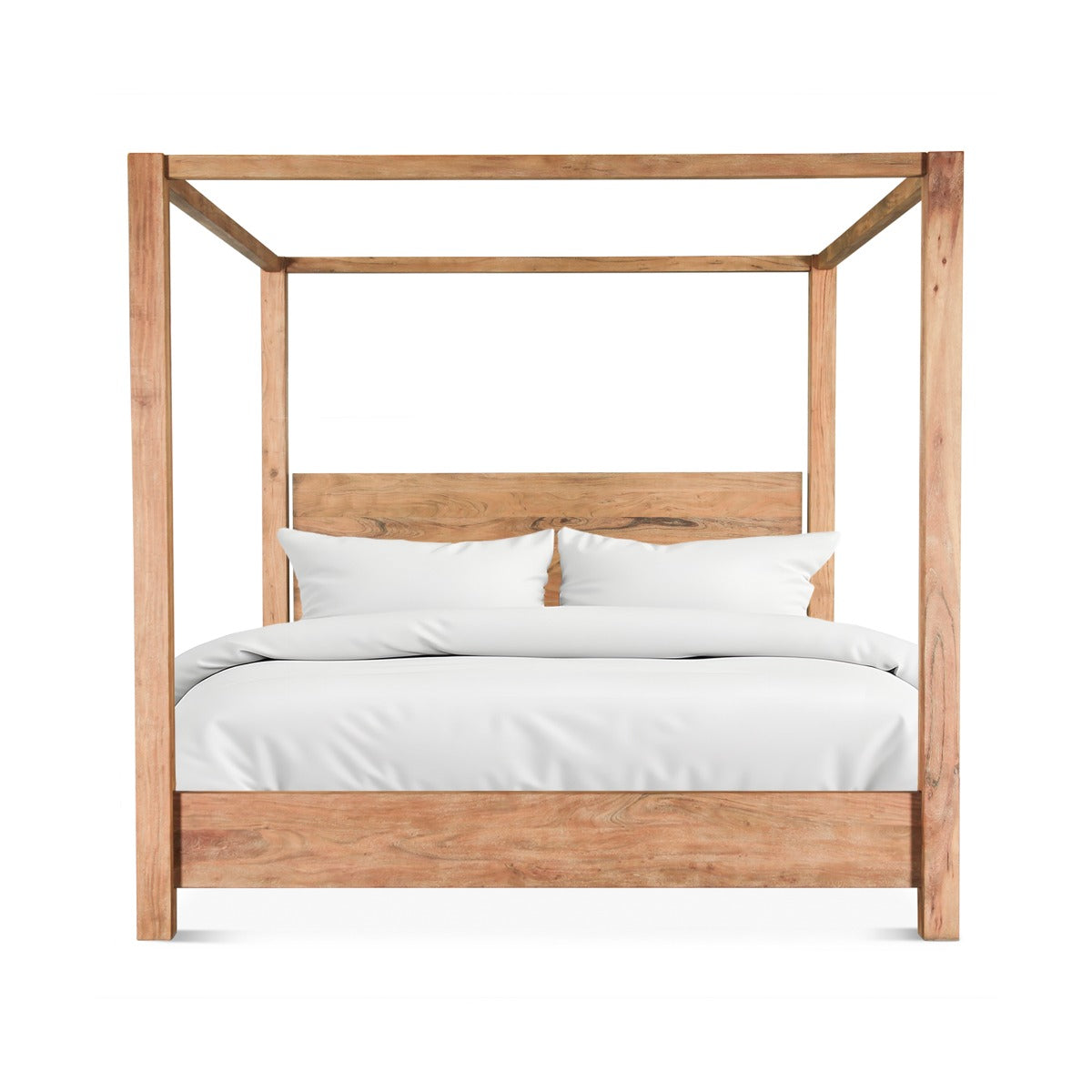 83" Brushed Acacia Wood King Size Bed