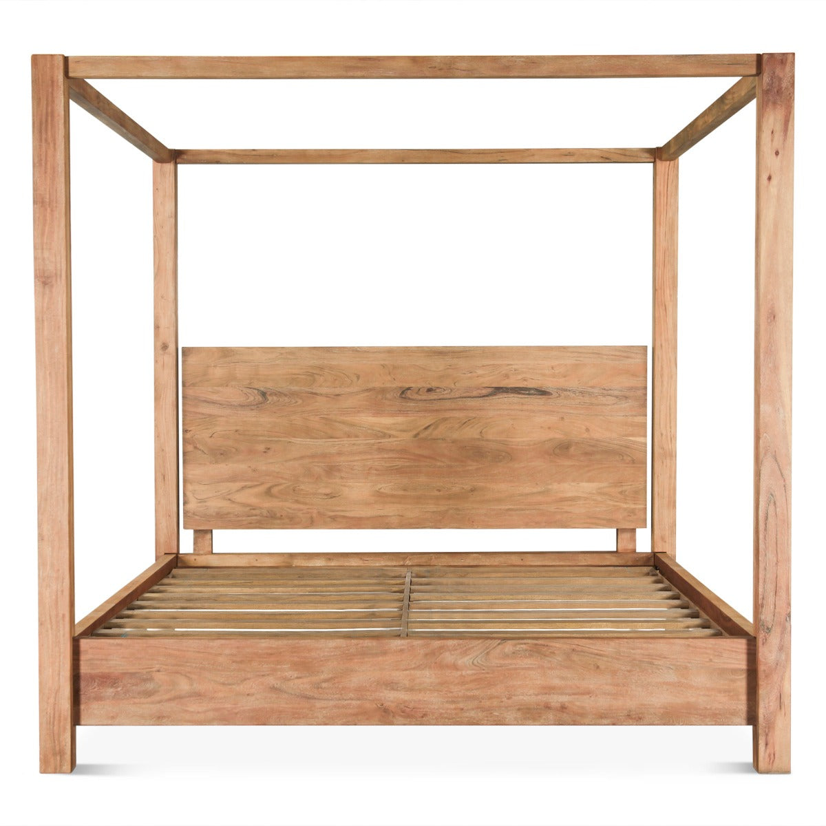 67" Brushed Acacia Wood Queen Size Bed