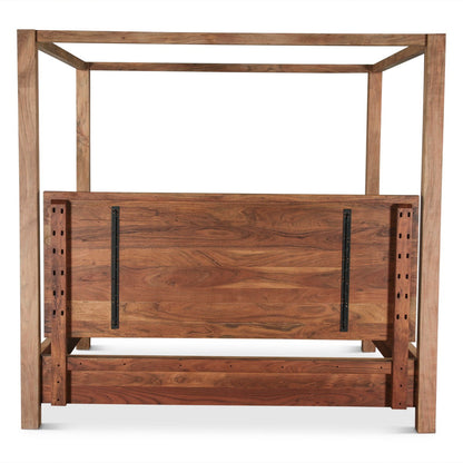 67" Brushed Acacia Wood Queen Size Bed