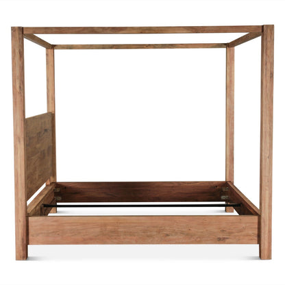 67" Brushed Acacia Wood Queen Size Bed