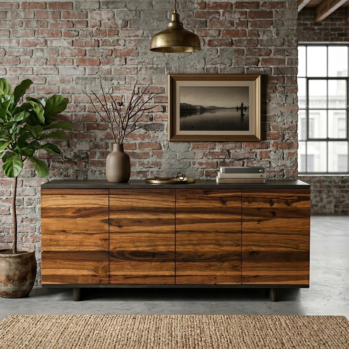 72" Natural Saal Wood Sideboard