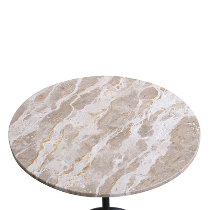 18" Capri Beige Marble Accent Table
