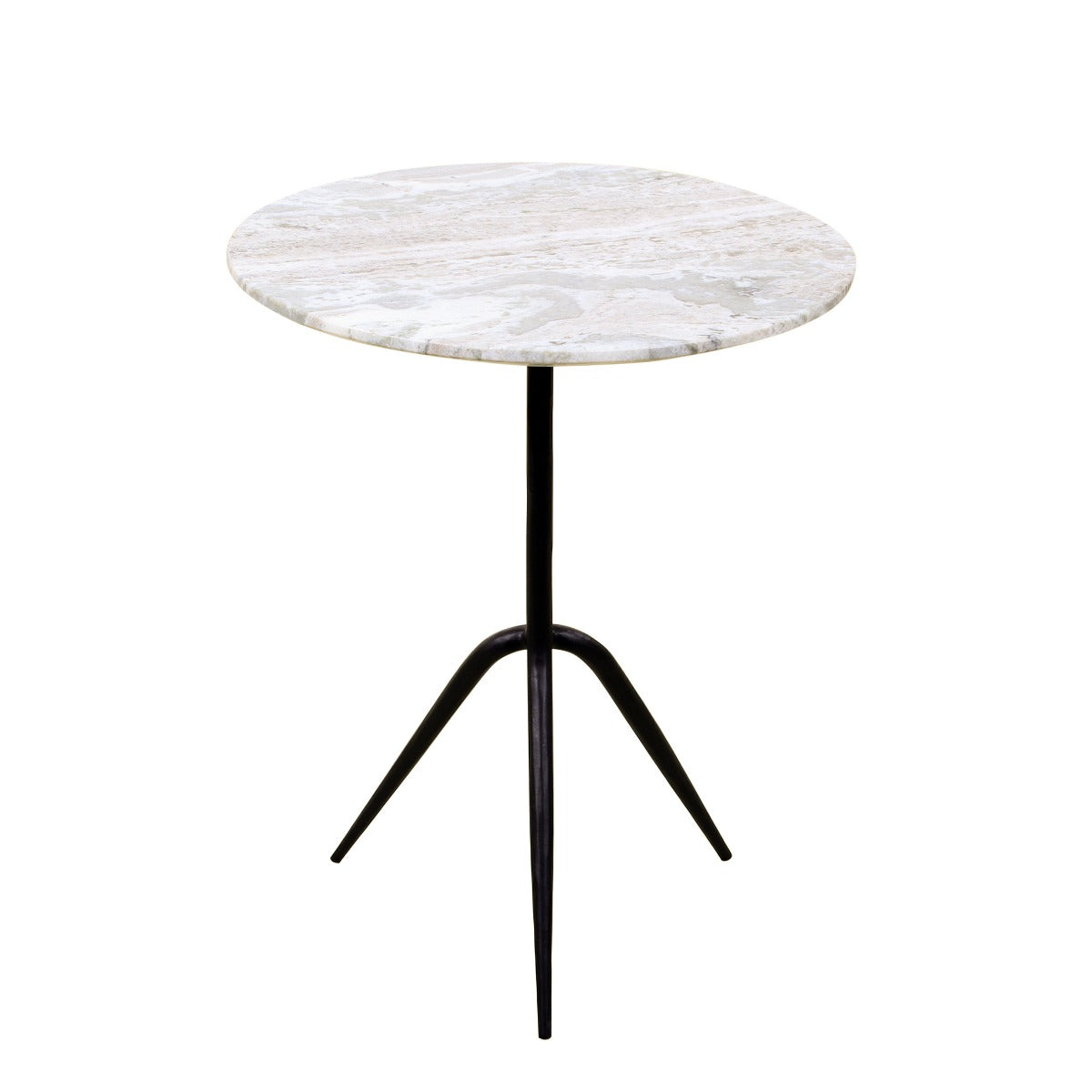 18" Brown Marble Accent Table