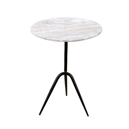 18" Brown Marble Accent Table