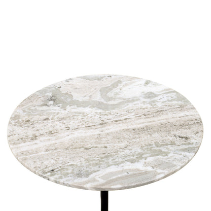18" Brown Marble Accent Table