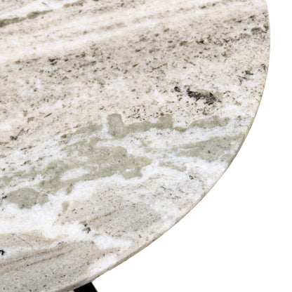 18" Brown Marble Accent Table