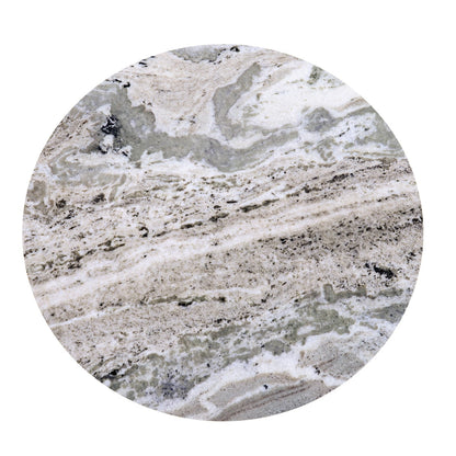 18" Brown Marble Accent Table