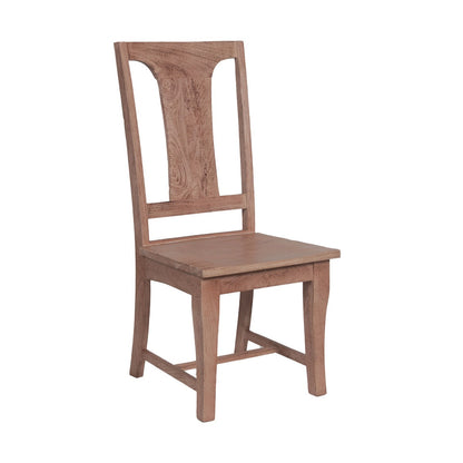 19" Antique Oak Wood Dining Chair