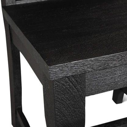 19" Black Wood Dining Chair