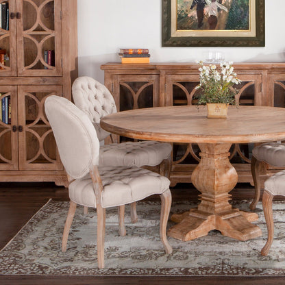 21" Beige Linen Dining Chair