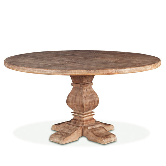 60" Antique Oak Round Dining Table