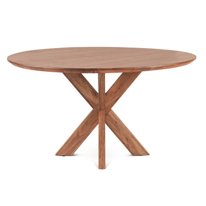 54" Weathered Acacia Round Dining Table