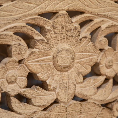 80" Hand-Carved Whitewash King Size Bed