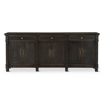 100" Distressed Black Mango Wood Sideboard