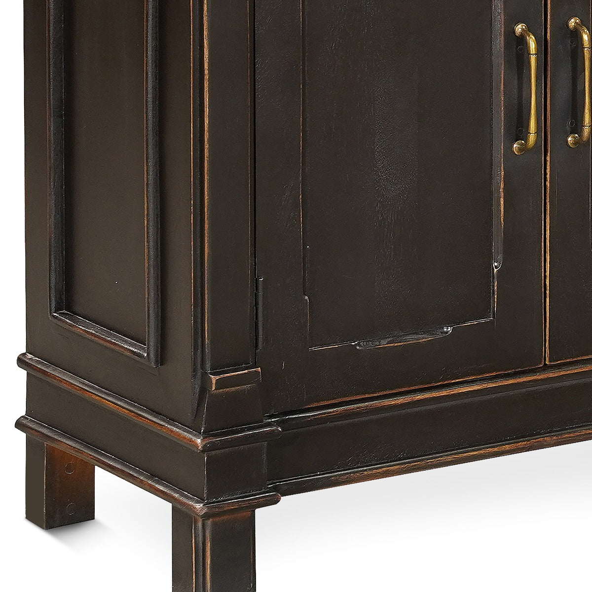 100" Distressed Black Mango Wood Sideboard