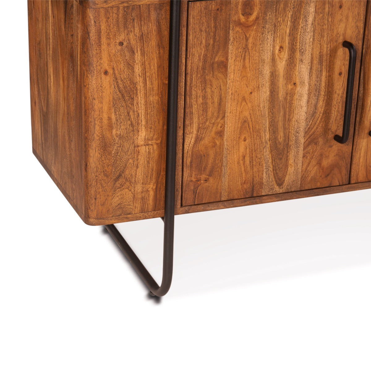 75" Pecan Brown Acacia Wood Bookshelf