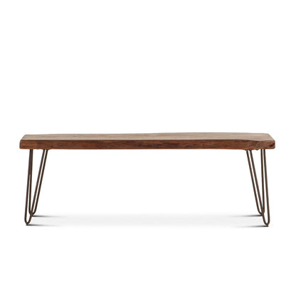 54" Walnut Acacia Wood Bench