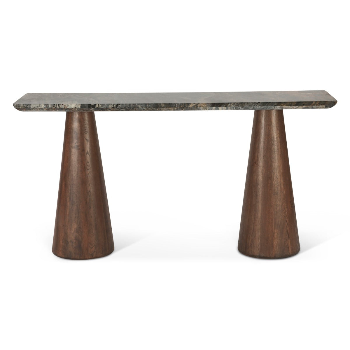 60" Lava Marble and Dark Mango Wood Console Table