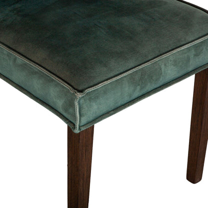 17" Green Velvet Dining Chair