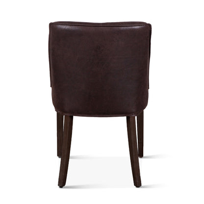 19" Dining Chair in Dark Brown Leather