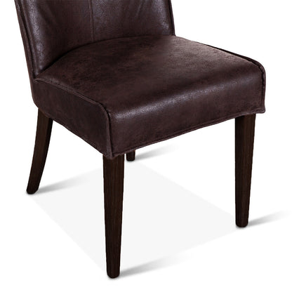 19" Dining Chair in Dark Brown Leather