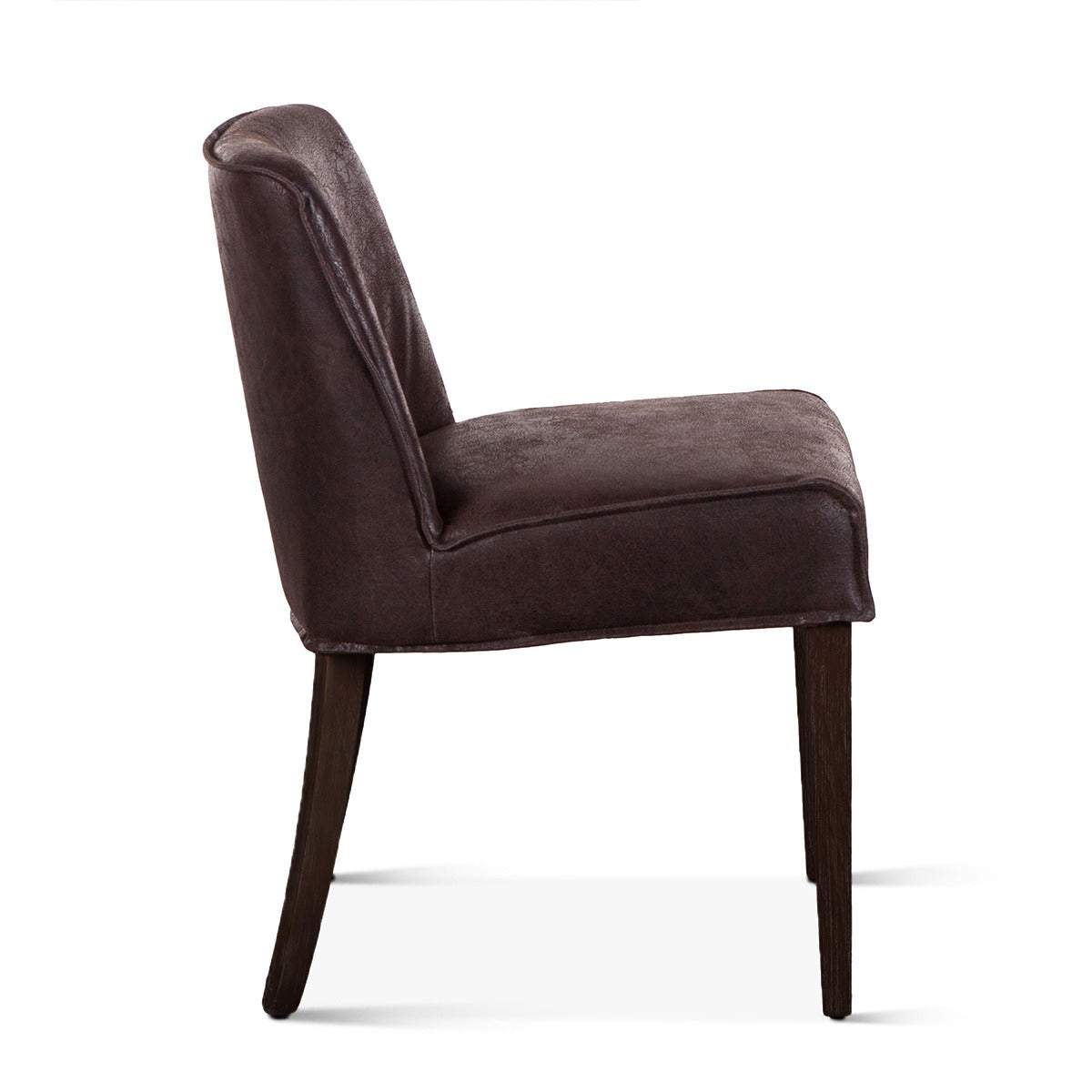 19" Dining Chair in Dark Brown Leather