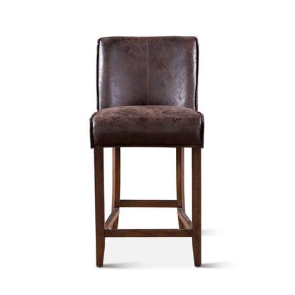20" Dark Brown Leather Counter Chair