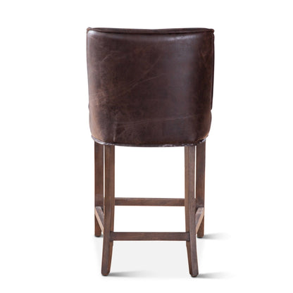 20" Dark Brown Leather Counter Chair