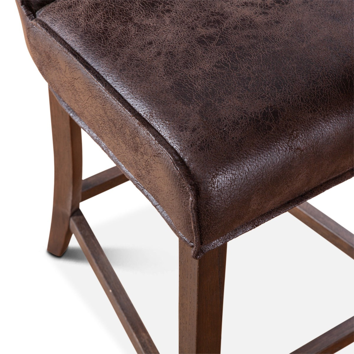 20" Dark Brown Leather Counter Chair