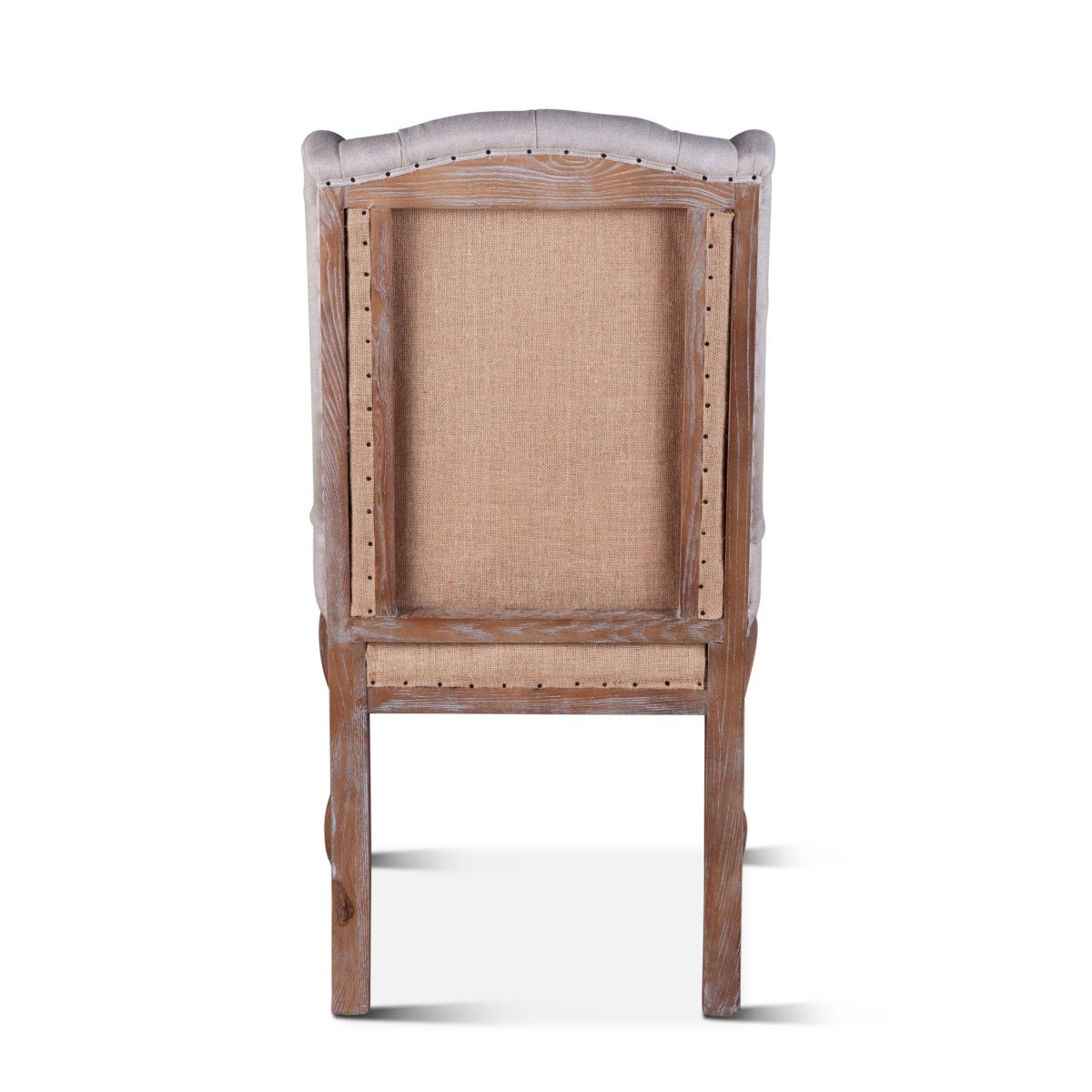 25" Off-White Linen Tufted Dining Chair